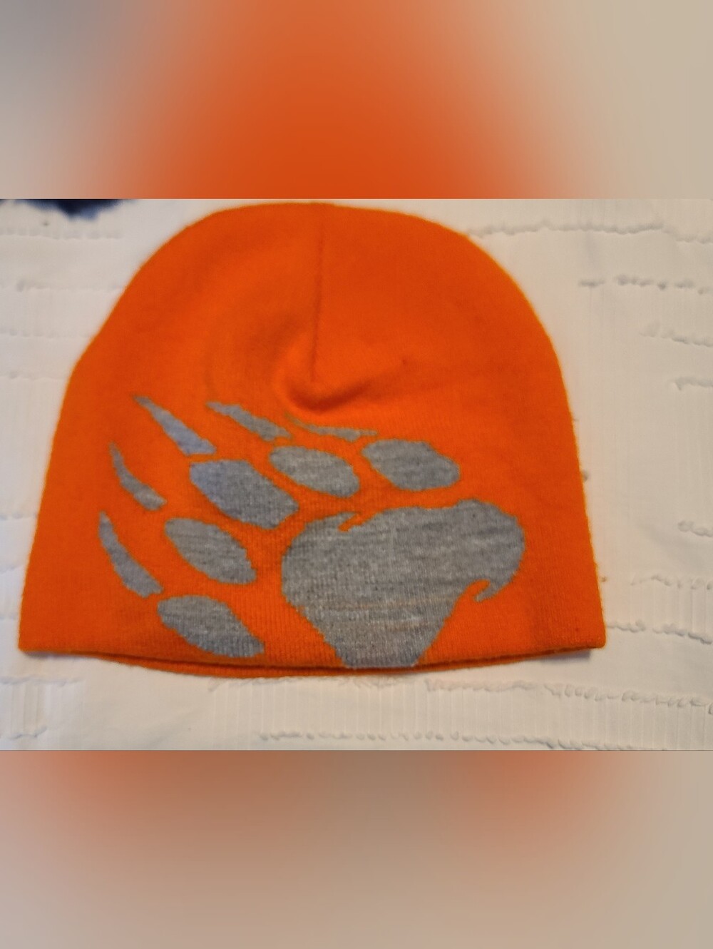 Alaskan Hardgear Bearpaw Orange/Gray Beanie Hat One Size